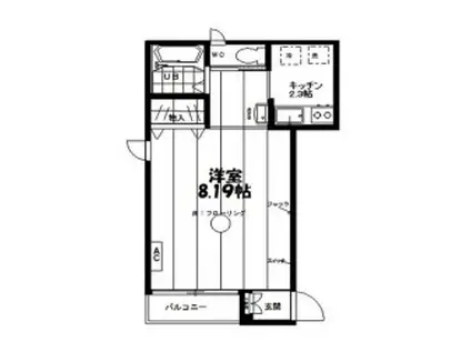M-FLAT(1K/2階)の間取り写真