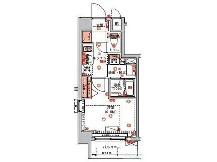 ハーモニーレジデンス東京ウエスト(1K/3階)の間取り写真