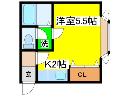 アークキャビンFUJI(1K/2階)の間取り写真