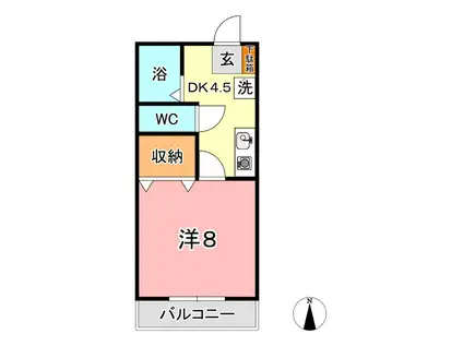 パークサイド安江(1DK/1階)の間取り写真