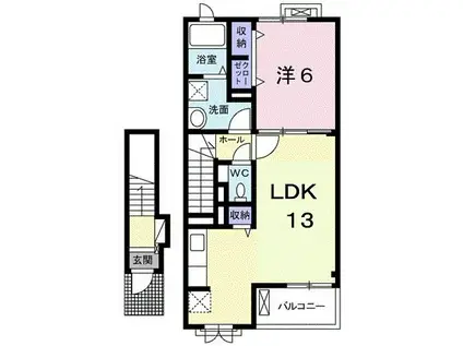 メゾン・ドリーム 本庄 II A(1LDK/2階)の間取り写真