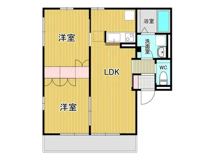 BONHEURI(1LDK/1階)の間取り写真