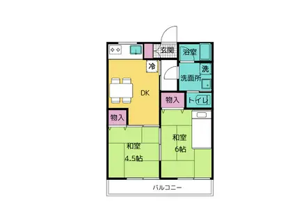 サントクハイツ(2DK/2階)の間取り写真