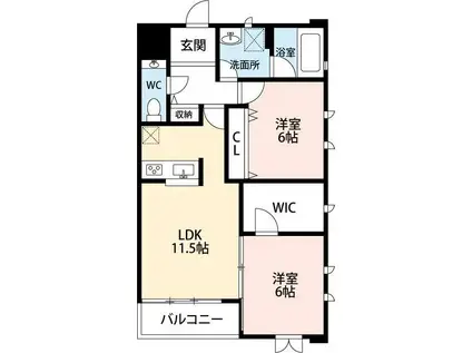 PRIVEE(2LDK/3階)の間取り写真