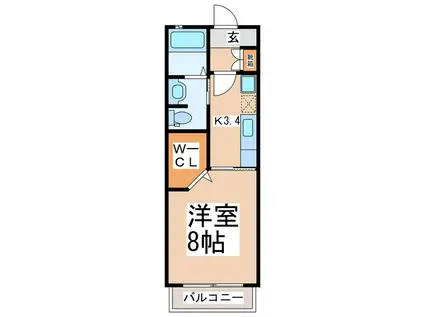 サンライフK(1K/1階)の間取り写真