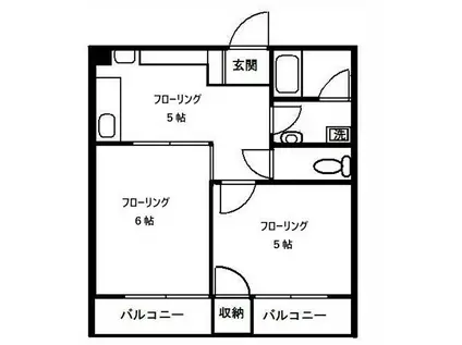 日興パレス文京(2K/5階)の間取り写真