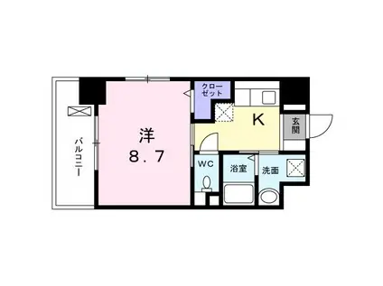 カーサ プリンセス(1K/6階)の間取り写真