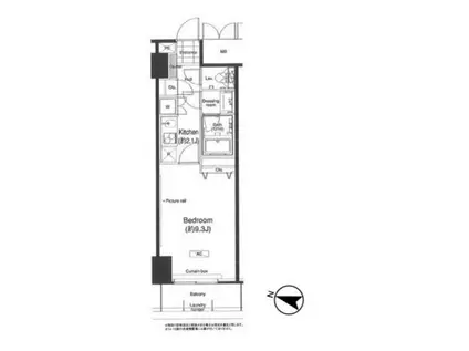 グランハイツ高田馬場(1K/8階)の間取り写真