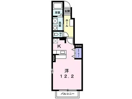 ノーブル・フォーシーズンA(ワンルーム/1階)の間取り写真