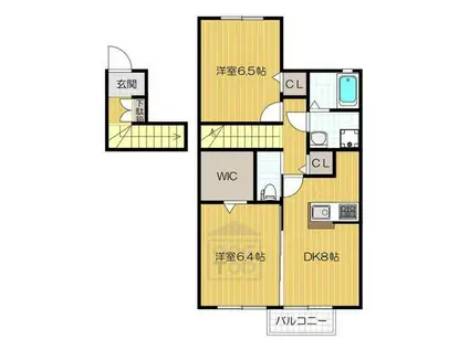 ファミリーハイツTAKT(2LDK/2階)の間取り写真