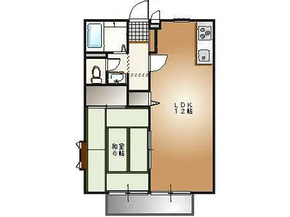 サン・イーグルD棟(1LDK/2階)の間取り写真
