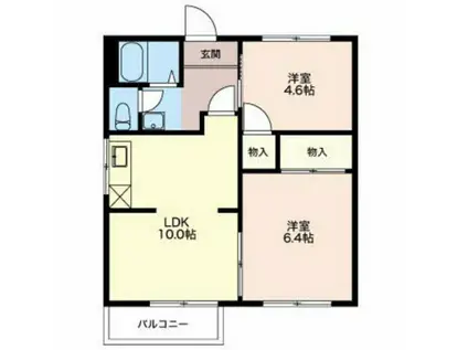 ローヤルハイツA(2LDK/1階)の間取り写真