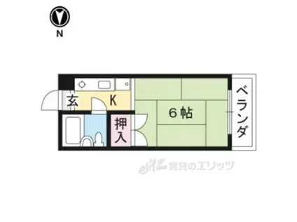 アストロプラザⅠ(1K/2階)の間取り写真