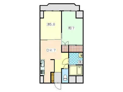 田中マンション(2DK/6階)の間取り写真