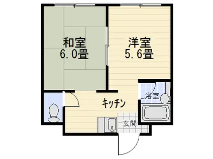 地奨第3マンション(2K/3階)の間取り写真