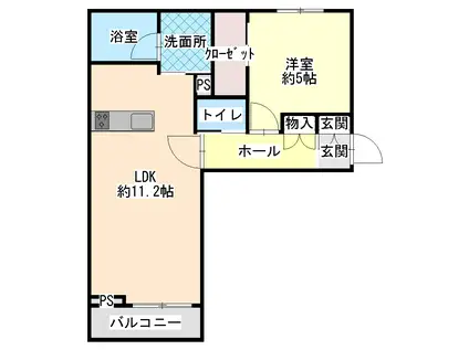 グローレI(1LDK/2階)の間取り写真