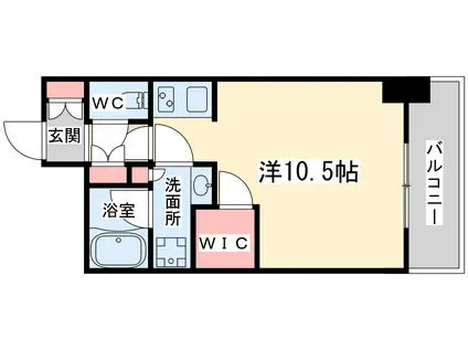 ザ・パークハビオ堂島(ワンルーム/12階)の間取り写真