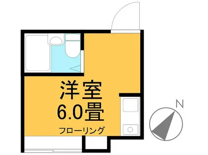 緑樹荘(ワンルーム/2階)の間取り写真