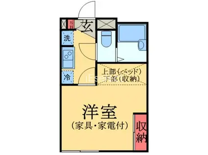 LPアリオン(1K/1階)の間取り写真