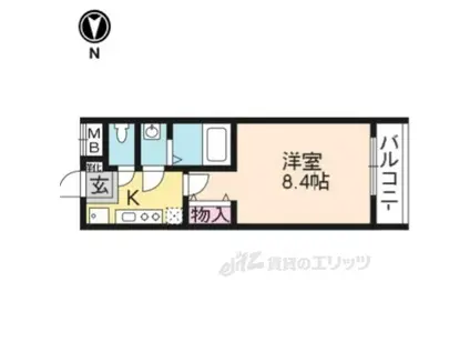 プリモベント円町(1K/3階)の間取り写真