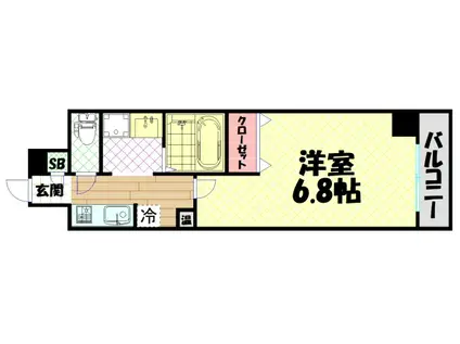 サウスヒルズ難波III番館(1K/4階)の間取り写真