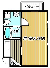 メゾンソレイユ滝谷(1K/1階)の間取り写真
