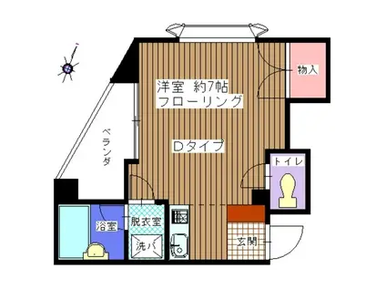 T・UビルII(ワンルーム/2階)の間取り写真