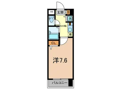 ガラ・ステージ茗荷谷(1K/8階)の間取り写真