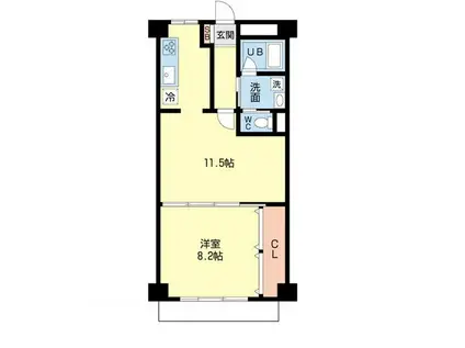 マイン京橋(1LDK/3階)の間取り写真