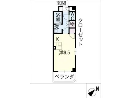 コンフォートメイワ(ワンルーム/2階)の間取り写真