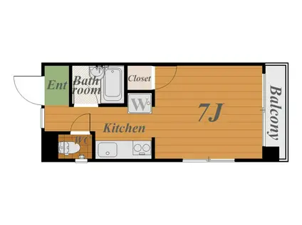 コーポラス鴨池(1K/3階)の間取り写真