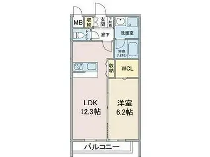 キューブ黄金(1LDK/3階)の間取り写真