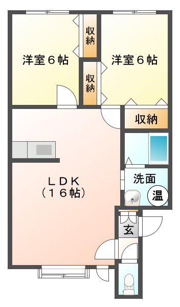 Mハイツ美園5(2LDK/1階)の間取り写真