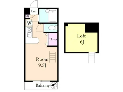 ピアセンテ和光(ワンルーム/2階)の間取り写真