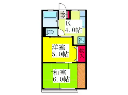 玉串西ハイム(2K/1階)の間取り写真