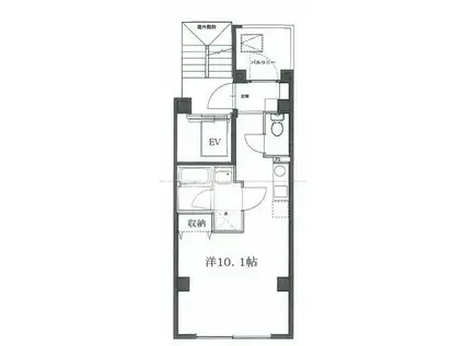 ファブール芝浦(ワンルーム/4階)の間取り写真
