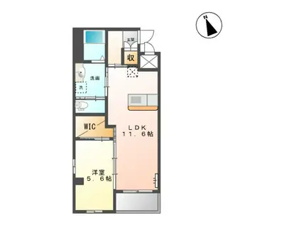 ＪＲ山陰本線 松江駅 徒歩28分 3階建 築13年(1LDK/2階)の間取り写真