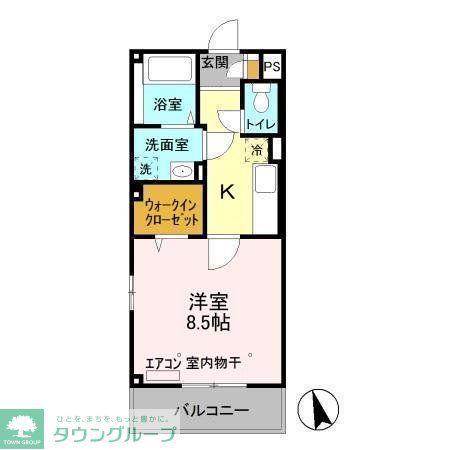 ロイヤルフレア・M(1K/2階)の間取り写真
