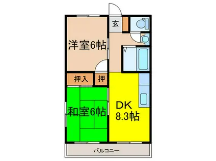 サカセイーストビル(2DK/4階)の間取り写真