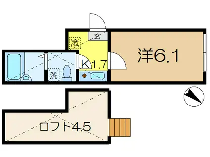 イルミナハイム(1K/1階)の間取り写真