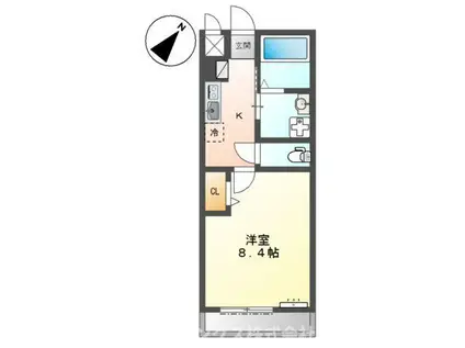 ヴィンヤード(1K/1階)の間取り写真