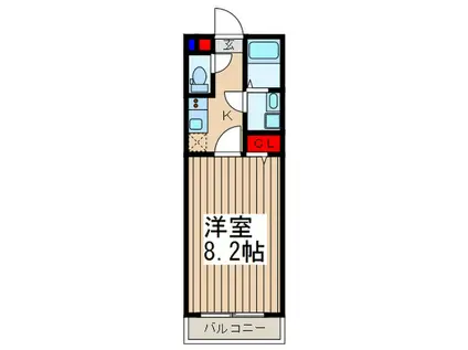 RESPACIA(1K/2階)の間取り写真