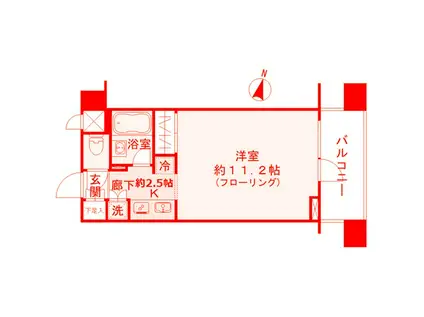 ダイナシティ湘南台(1K/6階)の間取り写真