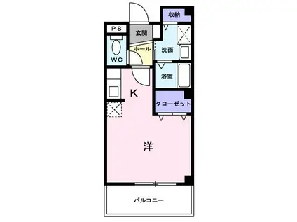 カーサエテルノ(ワンルーム/1階)の間取り写真