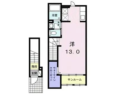 エクスプレシオ(ワンルーム/2階)の間取り写真
