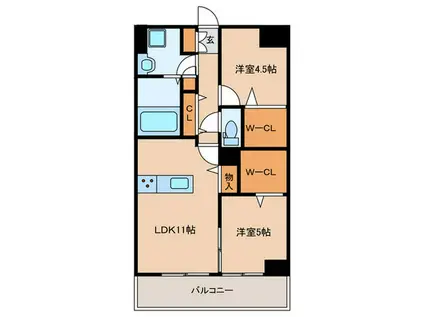 STUDIE小文字通(2LDK/7階)の間取り写真