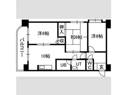 ノール植物園(3LDK/9階)の間取り写真