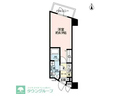 プレール・ドゥーク西新井II(1K/4階)の間取り写真