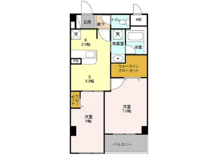 フォレンツタワー文京千石(2DK/4階)の間取り写真