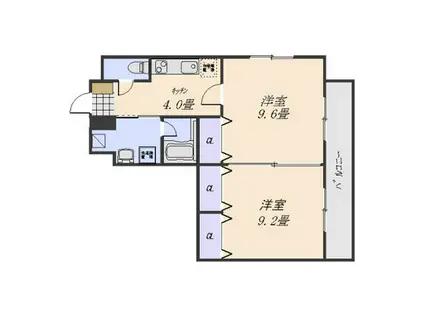 アンフィニ河原町(2K/8階)の間取り写真